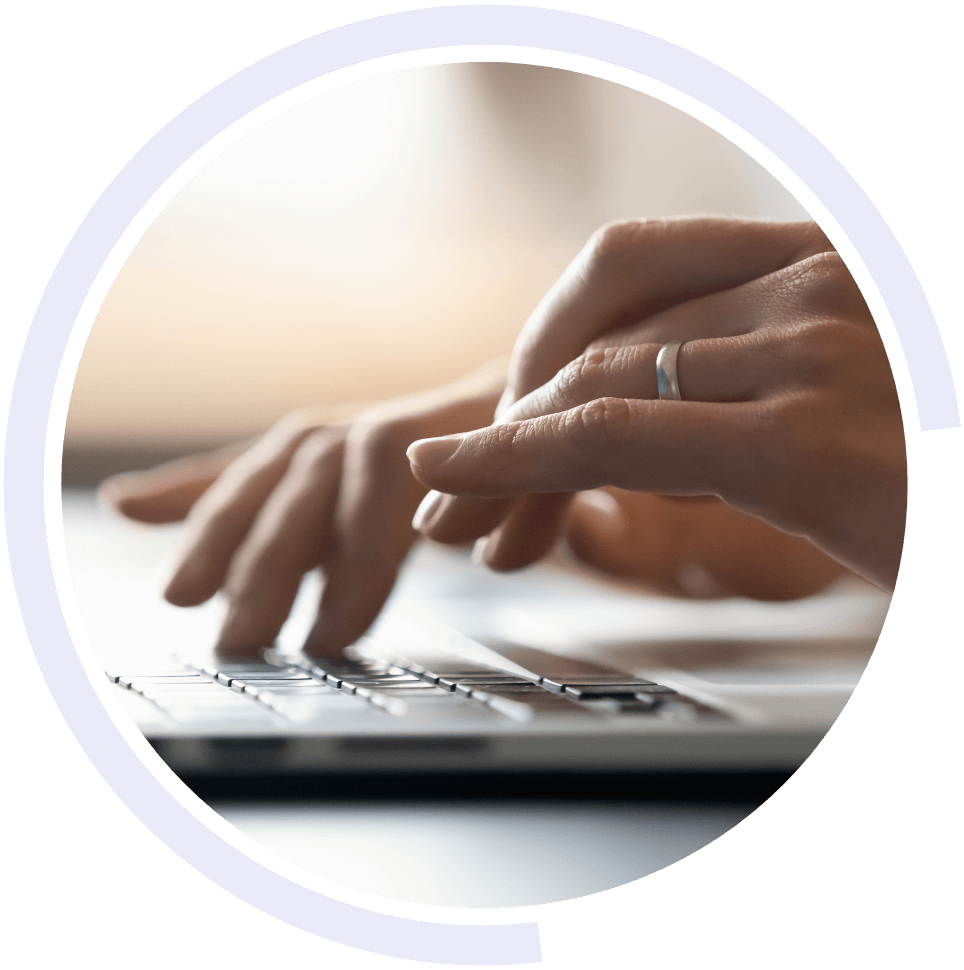 Someone typing on a computer Someone typing on a computer